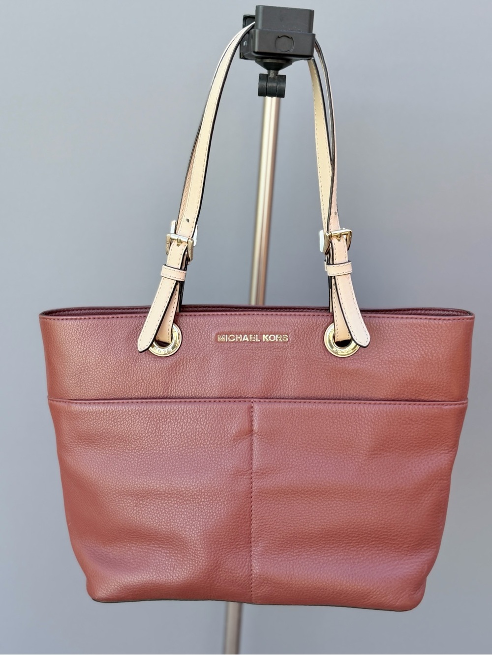 Michael Kors Leather Tote with Cream Shoulder Straps